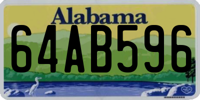 AL license plate 64AB596