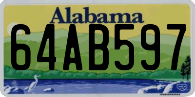 AL license plate 64AB597