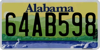 AL license plate 64AB598