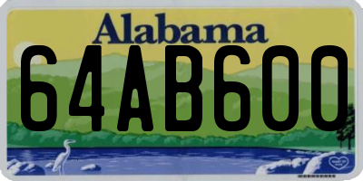 AL license plate 64AB600