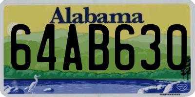 AL license plate 64AB630