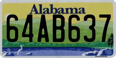 AL license plate 64AB637