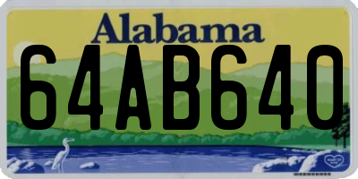 AL license plate 64AB640