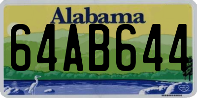 AL license plate 64AB644