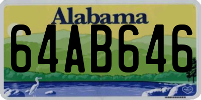 AL license plate 64AB646