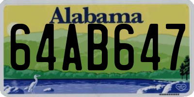 AL license plate 64AB647