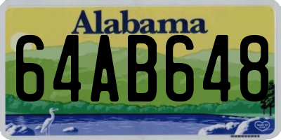 AL license plate 64AB648