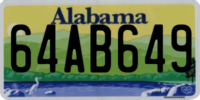 AL license plate 64AB649