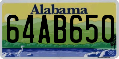 AL license plate 64AB650