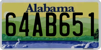 AL license plate 64AB651