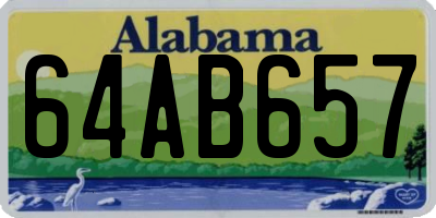 AL license plate 64AB657