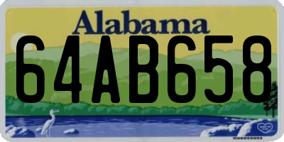 AL license plate 64AB658