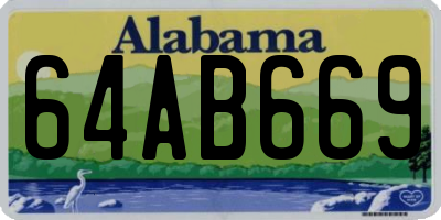 AL license plate 64AB669