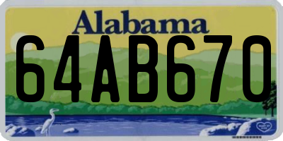 AL license plate 64AB670