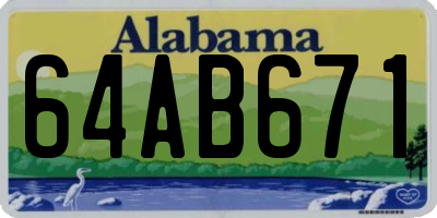 AL license plate 64AB671