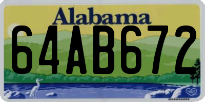 AL license plate 64AB672