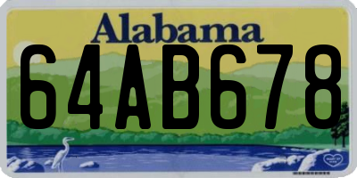 AL license plate 64AB678