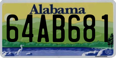 AL license plate 64AB681