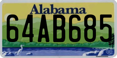AL license plate 64AB685