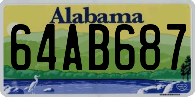 AL license plate 64AB687