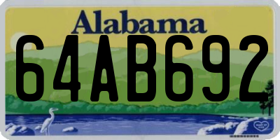 AL license plate 64AB692