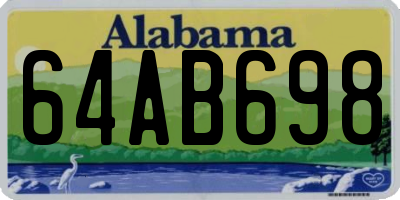 AL license plate 64AB698