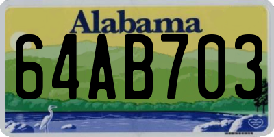 AL license plate 64AB703