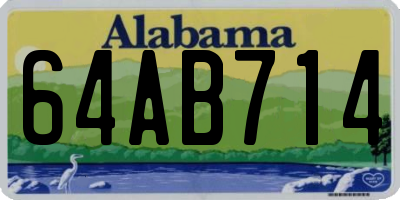AL license plate 64AB714