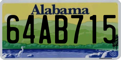 AL license plate 64AB715