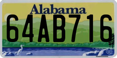 AL license plate 64AB716