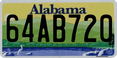 AL license plate 64AB720