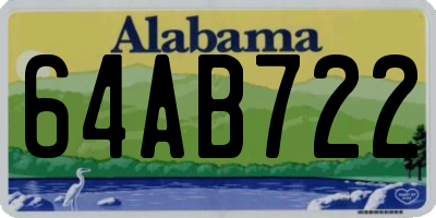 AL license plate 64AB722