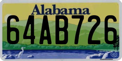 AL license plate 64AB726
