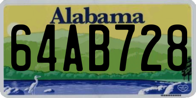 AL license plate 64AB728
