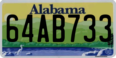 AL license plate 64AB733