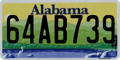 AL license plate 64AB739