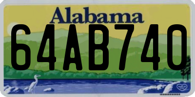 AL license plate 64AB740