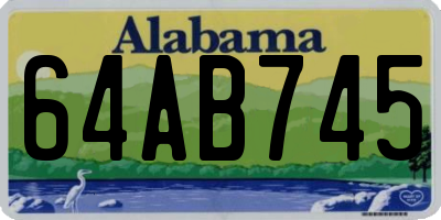 AL license plate 64AB745