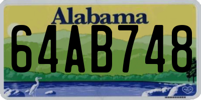 AL license plate 64AB748