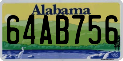AL license plate 64AB756