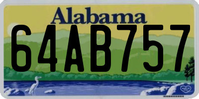 AL license plate 64AB757