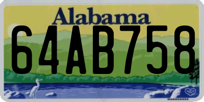 AL license plate 64AB758