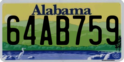 AL license plate 64AB759