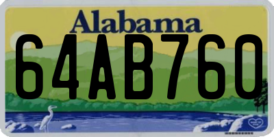 AL license plate 64AB760