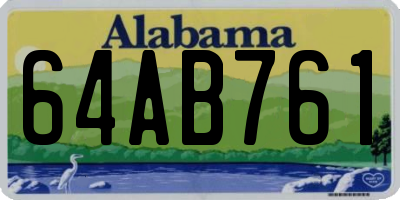 AL license plate 64AB761