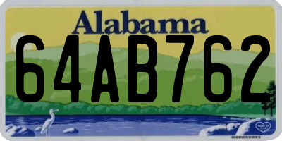AL license plate 64AB762