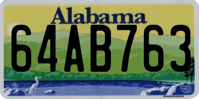 AL license plate 64AB763