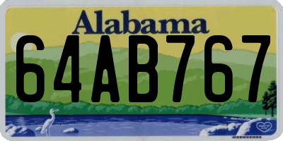 AL license plate 64AB767