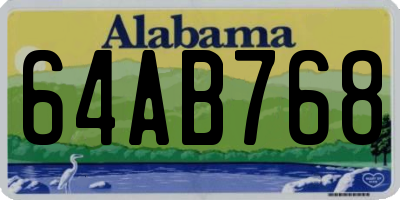AL license plate 64AB768