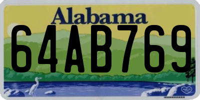AL license plate 64AB769